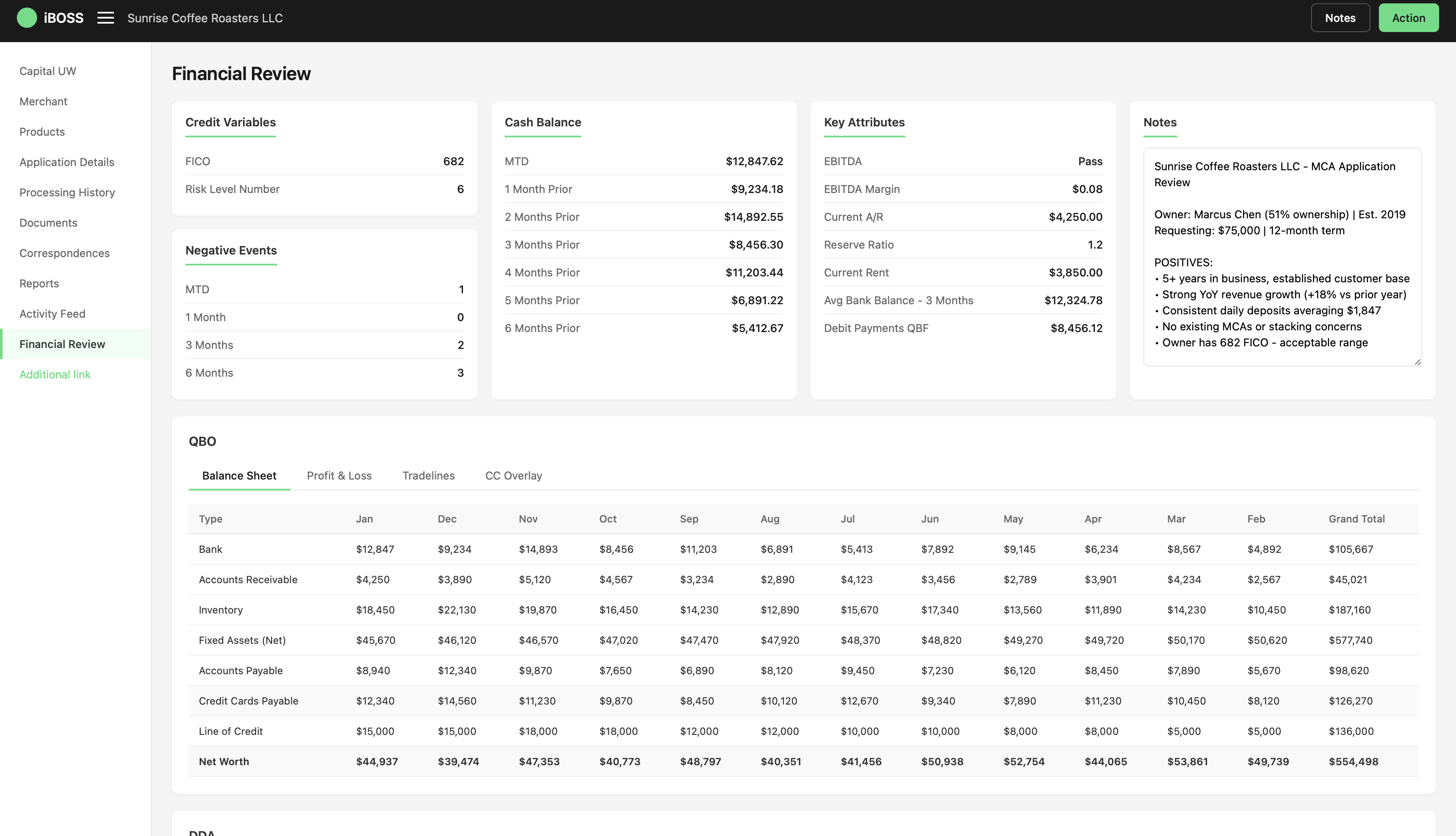 QuickBooks Underwriting Tool